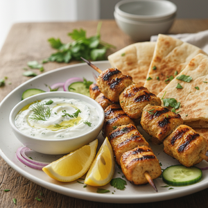 Chicken Souvlaki with Tzatziki