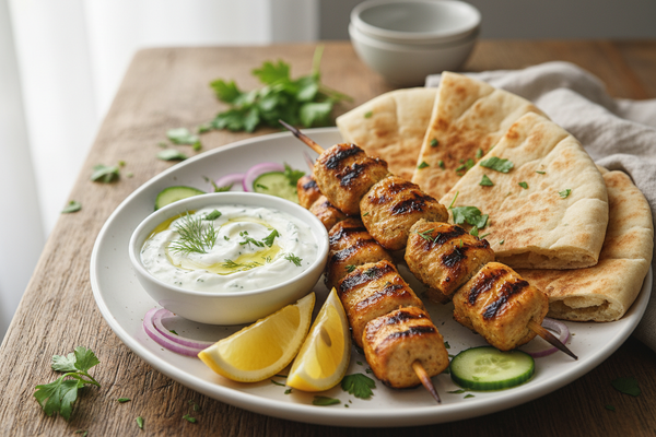 Chicken Souvlaki with Tzatziki
