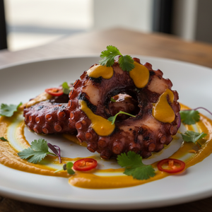 octopus with aji amarillo sauce